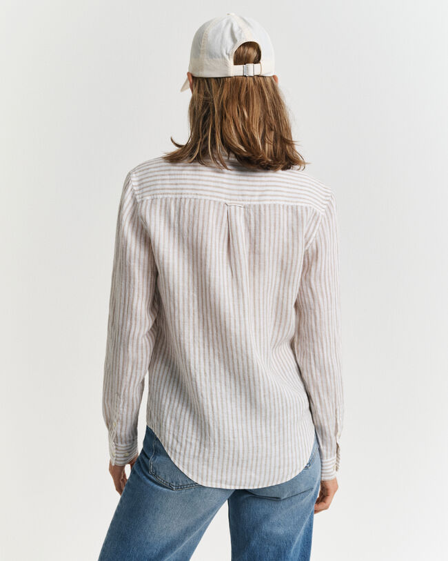 Camicia di lino a righe regular fit