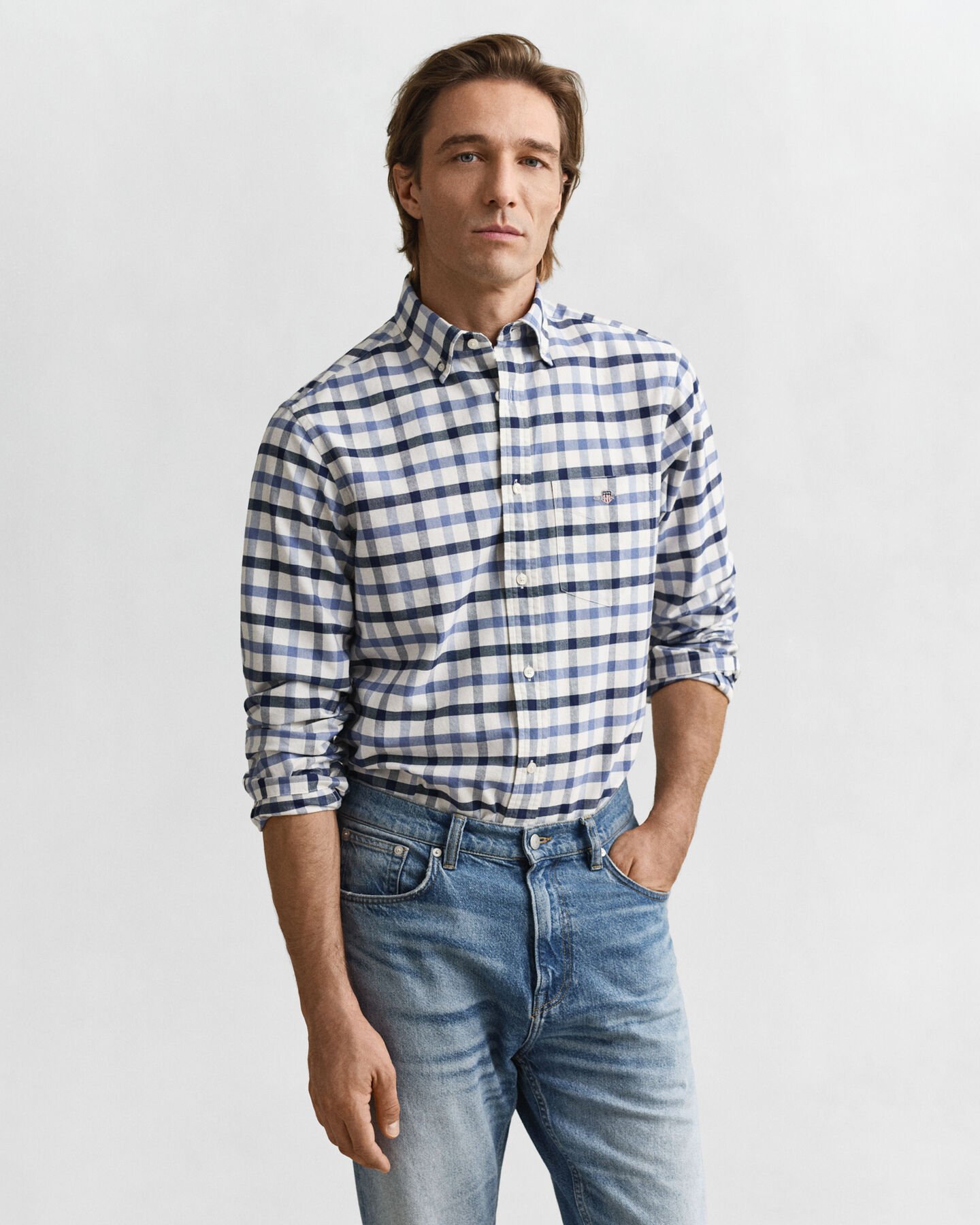 Camicia Oxford a quadri regular fit