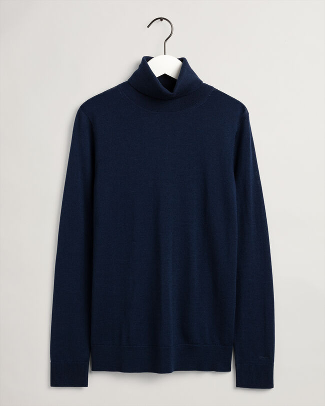 Maglia con collo alto in lana merino lavabile