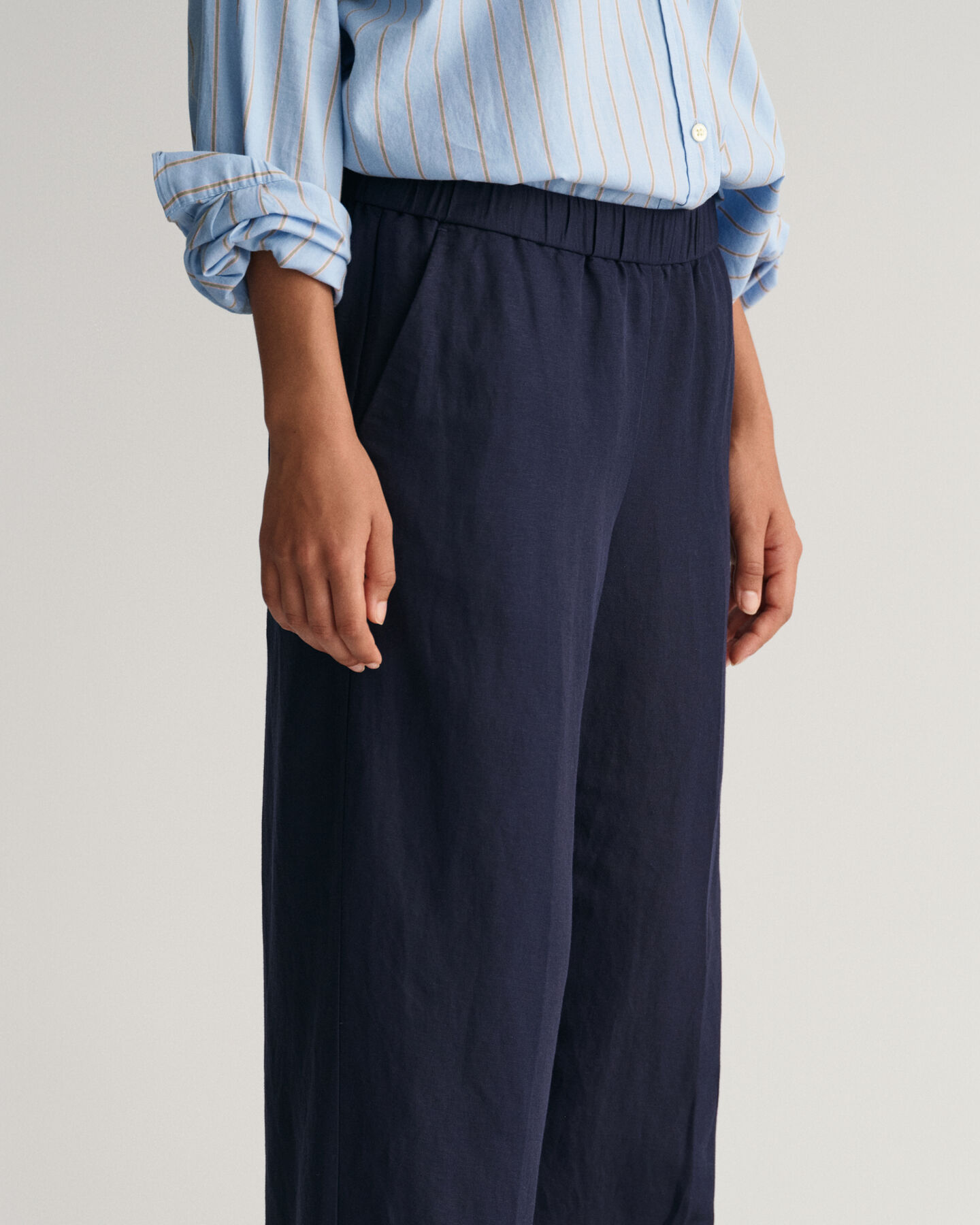 Pantaloni Pull-on in misto lino relaxed fit