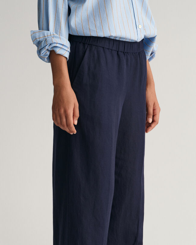 Pantaloni Pull-on in misto lino relaxed fit