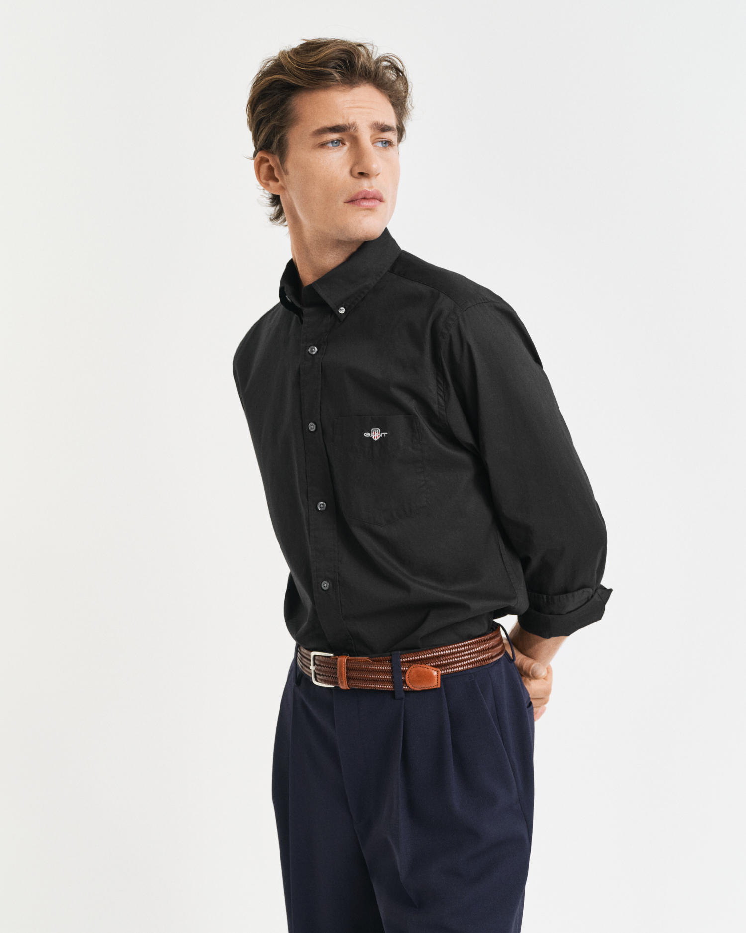 Camicia Uomo GANT A Maniche Lunghe – Micro Floral Print – 100% Cotone, Vestibilità Regular, Colletto Button-down